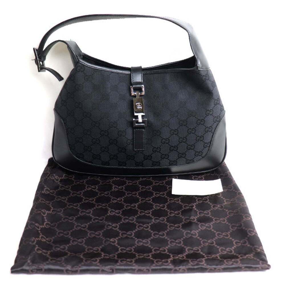 GUCCI Black Canvas Jackie Shoulder Bag - Picture 7 of 7